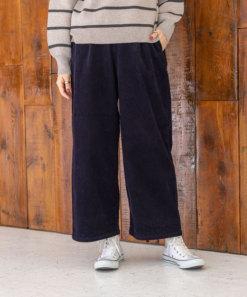 studio CLIP（スタディオクリップ）の「コーデュロイワイドパンツ[プチ・プラスサイズあり]（その他パンツ・レディース・ネイビー/ライトグレー/オフホワイト/ラベンダー・MEDIUM/LARGE/PF/ﾌﾘｰ(L)）」の22枚目の写真