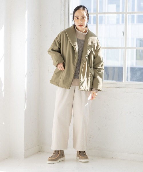 studio CLIP（スタディオクリップ）の「コーデュロイワイドパンツ[プチ・プラスサイズあり]（その他パンツ・レディース・ネイビー/ライトグレー/オフホワイト/ラベンダー・MEDIUM/LARGE/PF/ﾌﾘｰ(L)）」の6枚目の写真