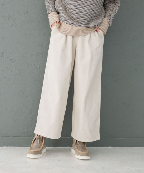 studio CLIP（スタディオクリップ）の「コーデュロイワイドパンツ[プチ・プラスサイズあり]（その他パンツ・レディース・ネイビー/ライトグレー/オフホワイト/ラベンダー・MEDIUM/LARGE/PF/ﾌﾘｰ(L)）」の7枚目の写真