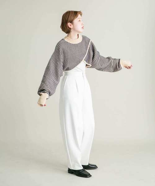 KBF（ケイビーエフ）の「カットソースラックスパンツ（その他パンツ・レディース・イエロー/オフホワイト/ブルー・ONE）」の9枚目の写真