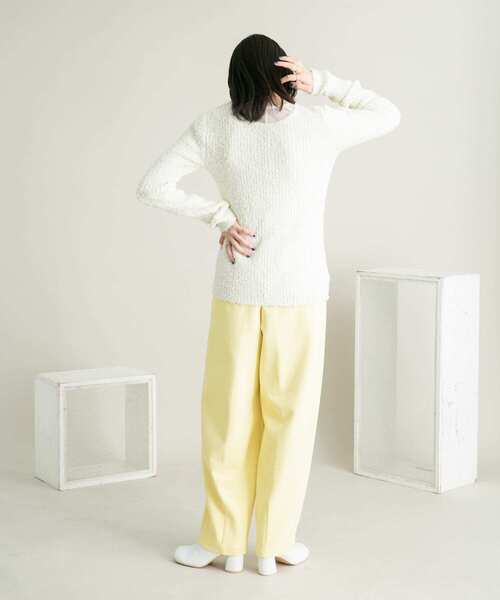 KBF（ケイビーエフ）の「カットソースラックスパンツ（その他パンツ・レディース・イエロー/オフホワイト/ブルー・ONE）」の17枚目の写真