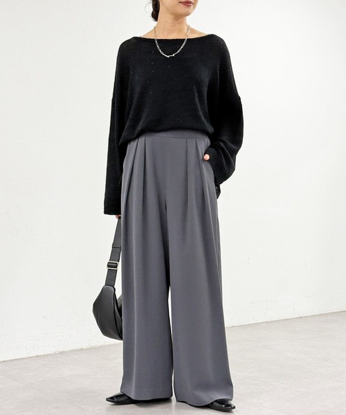 手洗い可/タックワイドスラックス（スラックス）｜RIVE DROITE