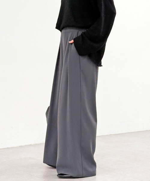 手洗い可/タックワイドスラックス（スラックス）｜RIVE DROITE