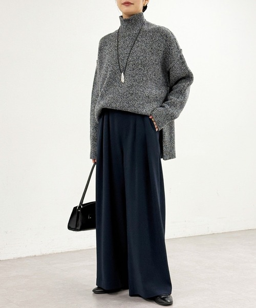 ちわわ 手洗い可/タックワイドスラックス（スラックス）｜RIVE DROITE