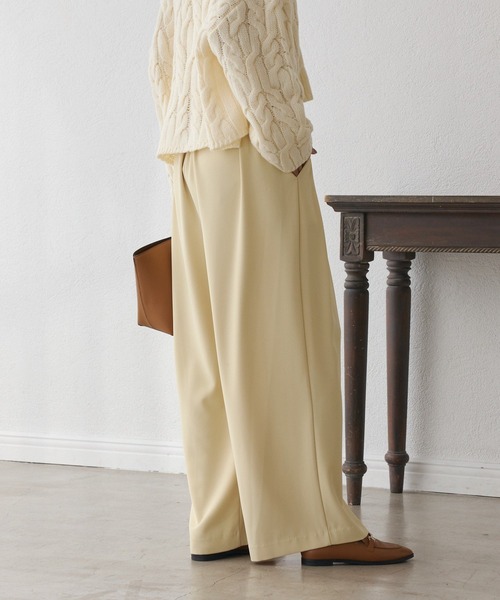 手洗い可/タックワイドスラックス（スラックス）｜RIVE DROITE