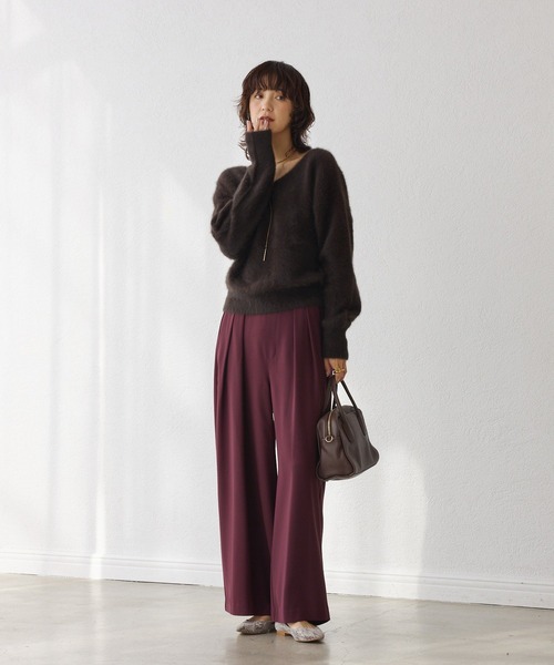 手洗い可/タックワイドスラックス（スラックス）｜RIVE DROITE