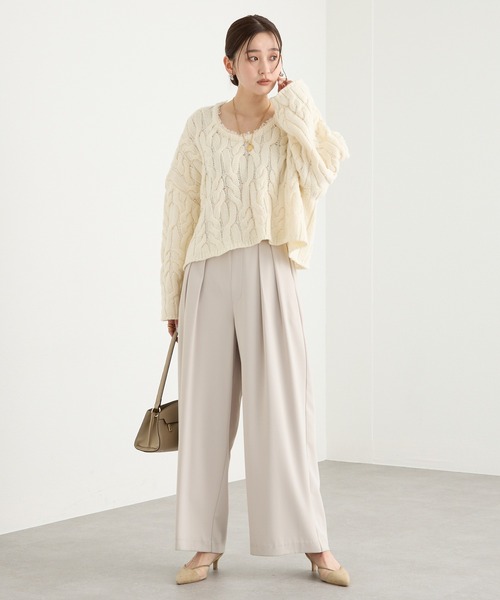 手洗い可/タックワイドスラックス（スラックス）｜RIVE DROITE