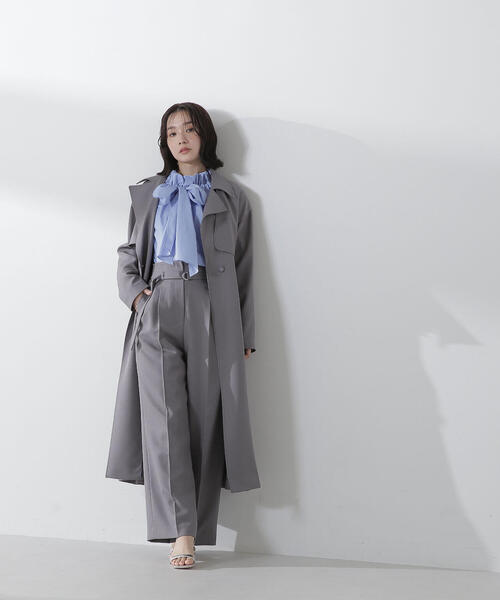 NATURAL BEAUTY BASIC（ナチュラルビューティーベーシック）の「◇＜パウダリーツイルシリーズ＞タックワイドパンツ（その他パンツ・レディース・ベージュ/グレー/オフホワイト・SMALL/MEDIUM）」の22枚目の写真