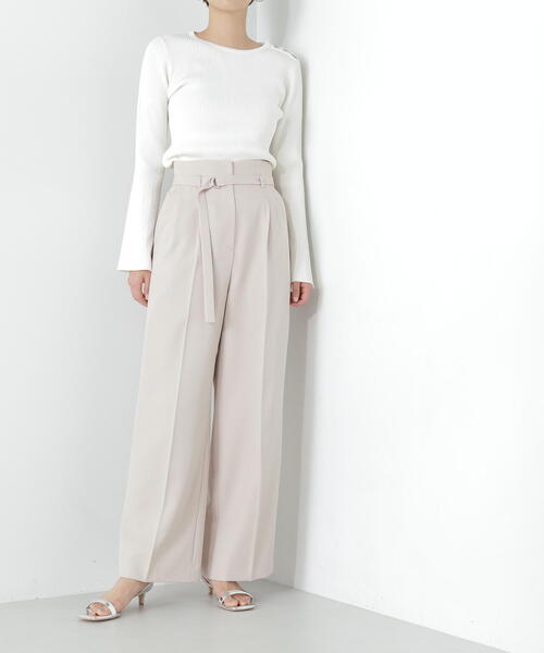 NATURAL BEAUTY BASIC（ナチュラルビューティーベーシック）の「◇＜パウダリーツイルシリーズ＞タックワイドパンツ（その他パンツ・レディース・ベージュ/グレー/オフホワイト・SMALL/MEDIUM）」の21枚目の写真