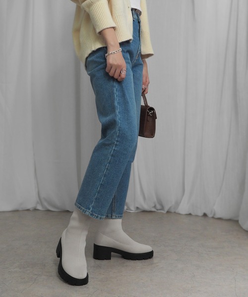 minia(ミニア)の「プラットフォームニットブーツ(ブーツ・レディース・ブラック/アイボリー・L/M)」の21枚目の写真