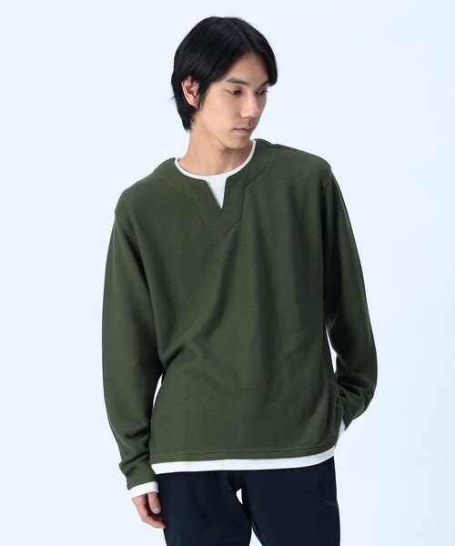 LGB MU レイヤード レーサーバック ロングスリーブ カットソー B:MING by BEAMS（ビーミング by ビームス）【別注】LACOSTE / ロング