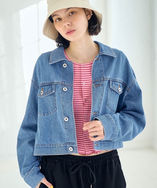 ROPE' PICNIC（ロペピクニック）の「ショート丈デニムジャケット（デニムジャケット・レディース・ネイビー/サックスブルー・38）」の2枚目の写真