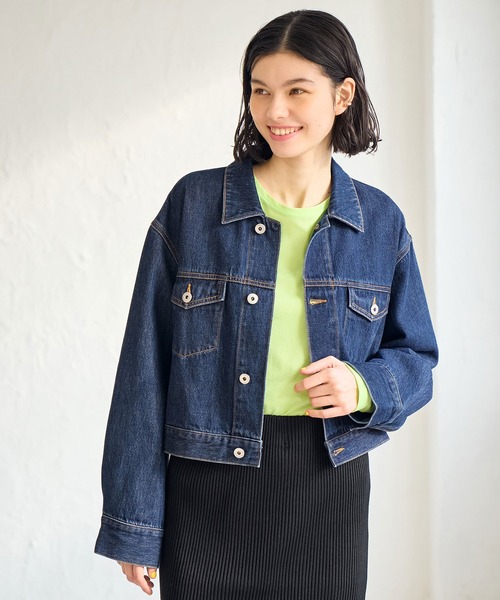 ROPE' PICNIC（ロペピクニック）の「ショート丈デニムジャケット（デニムジャケット・レディース・ネイビー/サックスブルー・38）」の21枚目の写真