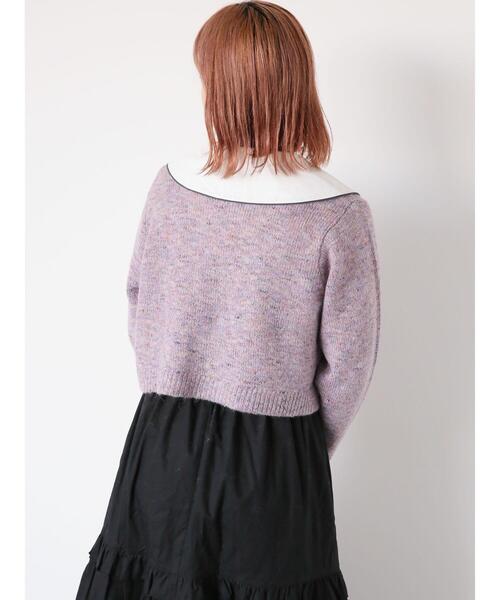 ehka sopo(エヘカソポ)の「リボンショート丈カーディガン(カーディガン/ボレロ・レディース・サックスブルー/イエロー/ラベンダー/キナリ・F)」の20枚目の写真