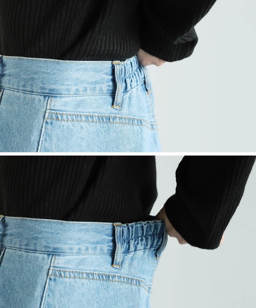 reca（レカ）の「デニムカーブパンツ（デニムパンツ・レディース・ブルー/ネイビー・M/L）」の4枚目の写真