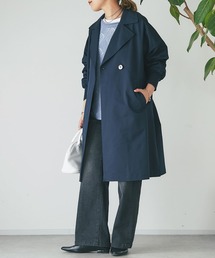 un dix cors | エステルニット切替コート(トレンチコート)