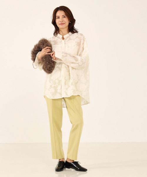 abahouse mavie(アバハウスマヴィ)の「NEW!【感嘆/セットアップ対応】スッキリテーパードパンツ/セミオケ(スラックス・レディース・ライム/ブラック/オフホワイト/ブラック系その他/ホワイト系その他/イエロー/グレイッシュブルー・32/34/36/38/40)」の14枚目の写真