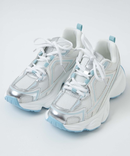 WEGO（ウィゴー）の「WEGO/プリントデザインスニーカー（スニーカー・レディース・サックスブルー/ブラック/ホワイト・MEDIUM/LARGE）」の9枚目の写真