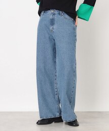 ◆レスウォーターストレートワイドデニム【洗濯機OK】