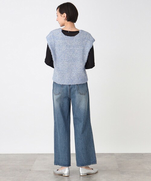 THE SHOP TK (ザ ショップ ティーケー )の「◆レスウォーターストレートワイドデニム【洗濯機OK】(デニムパンツ・レディース・ブルー系3/ブルー/ネイビー・11/12/13)」の17枚目の写真
