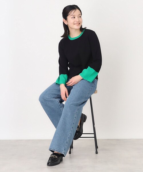 THE SHOP TK (ザ ショップ ティーケー )の「◆レスウォーターストレートワイドデニム【洗濯機OK】(デニムパンツ・レディース・ブルー系3/ブルー/ネイビー・11/12/13)」の22枚目の写真