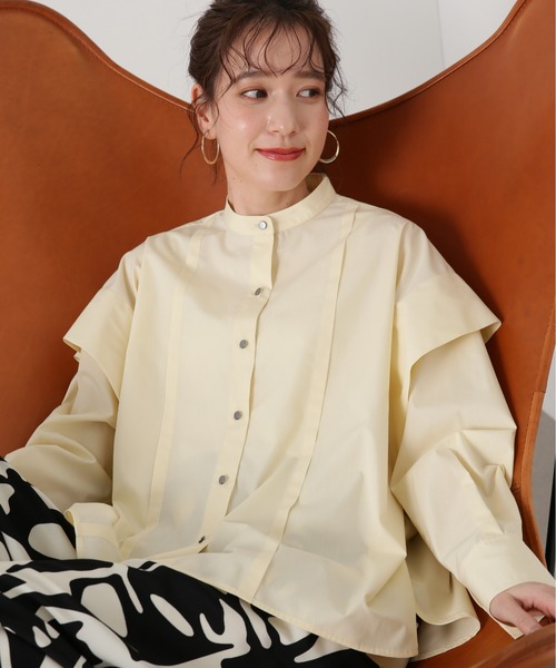 N.（N. Natural Beauty Basic）（エヌエヌナチュラルビューティーベーシック）の「◆ショルダータックブラウス（シャツ/ブラウス・レディース・イエロー/パープル/グレイッシュベージュ・MEDIUM）」の3枚目の写真