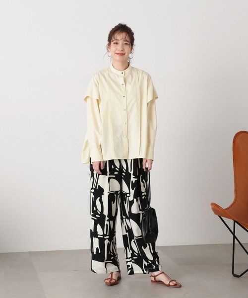 N.（N. Natural Beauty Basic）（エヌエヌナチュラルビューティーベーシック）の「◆ショルダータックブラウス（シャツ/ブラウス・レディース・イエロー/パープル/グレイッシュベージュ・MEDIUM）」の18枚目の写真