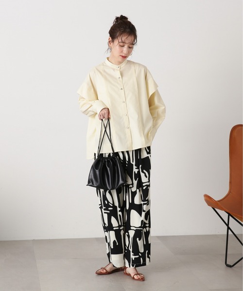 N.（N. Natural Beauty Basic）（エヌエヌナチュラルビューティーベーシック）の「◆ショルダータックブラウス（シャツ/ブラウス・レディース・イエロー/パープル/グレイッシュベージュ・MEDIUM）」の19枚目の写真