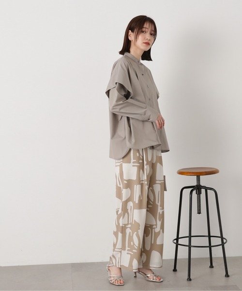 N.（N. Natural Beauty Basic）（エヌエヌナチュラルビューティーベーシック）の「◆ショルダータックブラウス（シャツ/ブラウス・レディース・イエロー/パープル/グレイッシュベージュ・MEDIUM）」の7枚目の写真