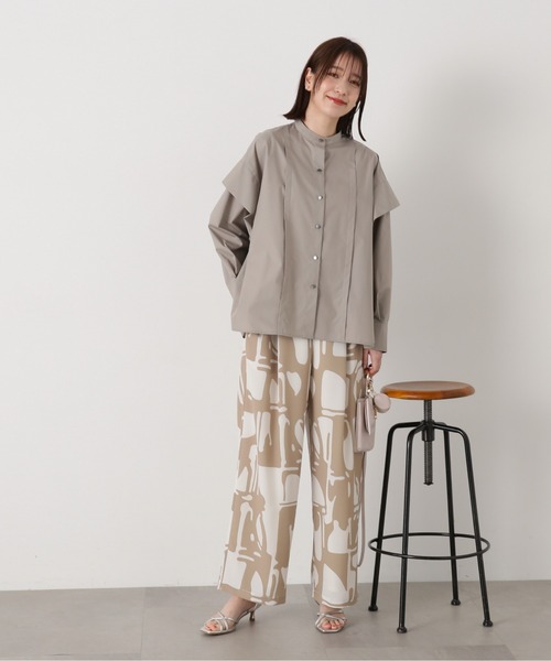 N.（N. Natural Beauty Basic）（エヌエヌナチュラルビューティーベーシック）の「◆ショルダータックブラウス（シャツ/ブラウス・レディース・イエロー/パープル/グレイッシュベージュ・MEDIUM）」の8枚目の写真