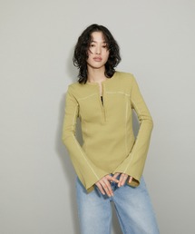 ADAM ET ROPE' | 【WEB限定】フレアスリーブフロントホックロンT(Tシャツ/カットソー)