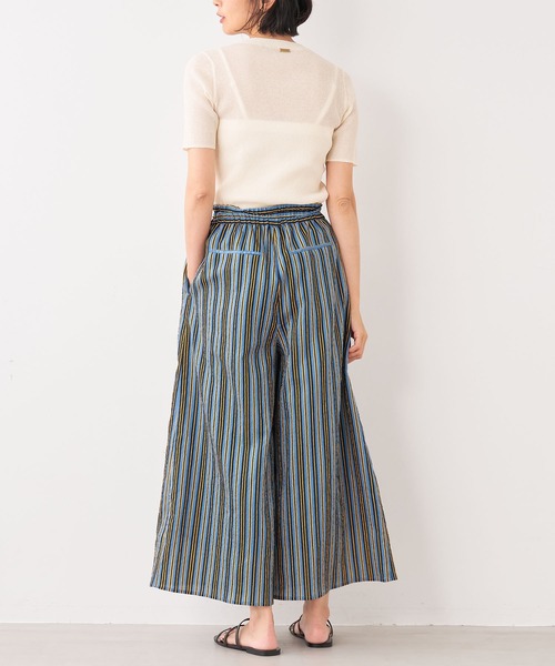 未使用　ティッカ TICCA セミワイドストレートパンツ ストライプ コットン TICCA（ティッカ）の「【TICCA】テンセルストライプフレアパンツ