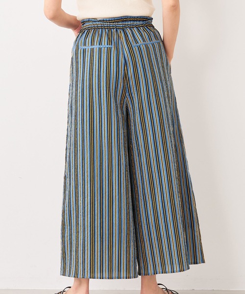 未使用　ティッカ TICCA セミワイドストレートパンツ ストライプ コットン 未使用 ティッカ TICCA セミワイドストレートパンツ ストライプ