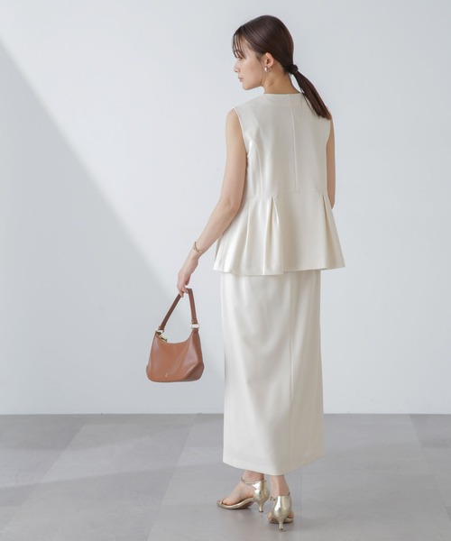 NANO universe（ナノユニバース）の「多機能素材ペプラムジレ(セットアップ可）（ベスト・レディース・アイボリー/ライトブルー/ネイビー・FREE）」の10枚目の写真