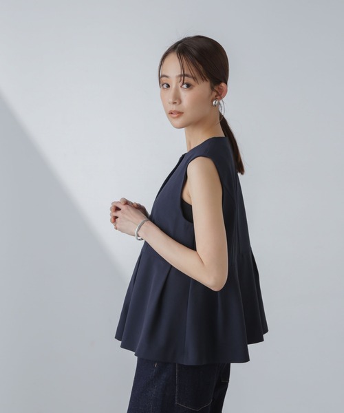セール】多機能素材ペプラムジレ(セットアップ可）（ベスト）｜NANO
