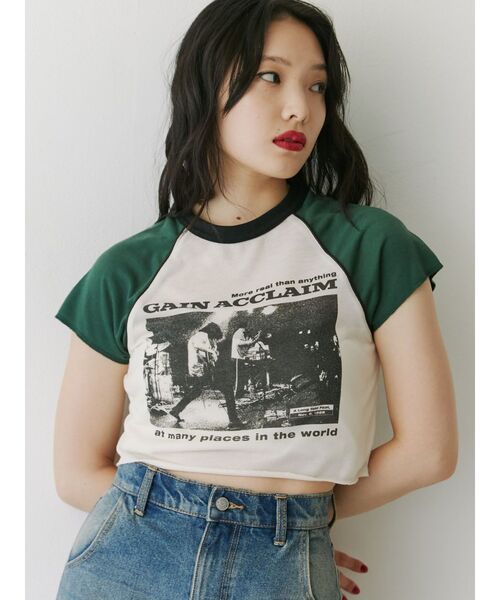 jouetie（ジュエティ）の「ラグランフィットTシャツ（Tシャツ/カットソー・レディース・ブラック/イエロー/アイボリー・MEDIUM）」の4枚目の写真