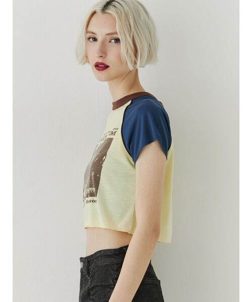 jouetie（ジュエティ）の「ラグランフィットTシャツ（Tシャツ/カットソー・レディース・ブラック/イエロー/アイボリー・MEDIUM）」の7枚目の写真