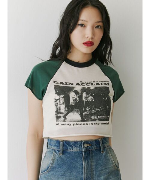 jouetie（ジュエティ）の「ラグランフィットTシャツ（Tシャツ/カットソー・レディース・ブラック/イエロー/アイボリー・MEDIUM）」の9枚目の写真