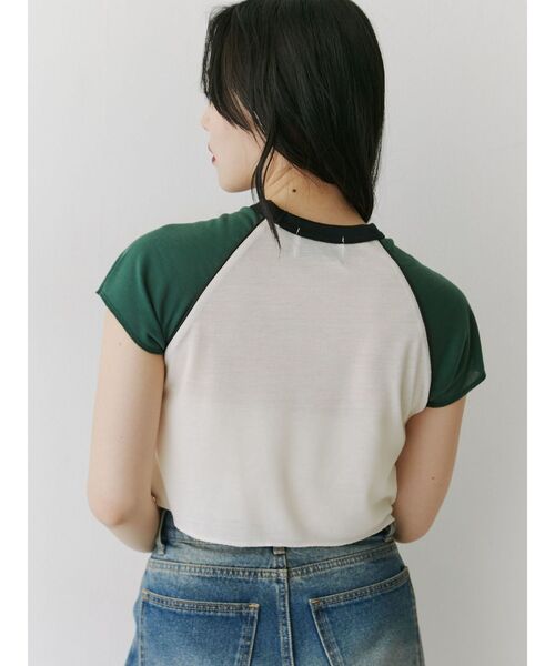 jouetie（ジュエティ）の「ラグランフィットTシャツ（Tシャツ/カットソー・レディース・ブラック/イエロー/アイボリー・MEDIUM）」の10枚目の写真