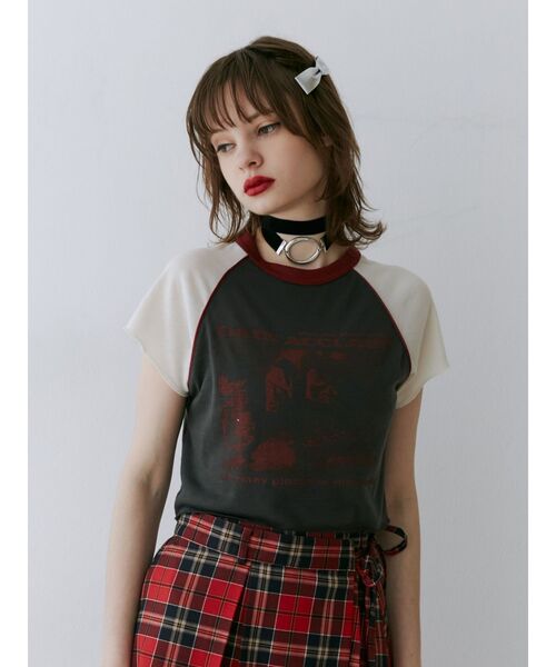 jouetie（ジュエティ）の「ラグランフィットTシャツ（Tシャツ/カットソー・レディース・ブラック/イエロー/アイボリー・MEDIUM）」の13枚目の写真