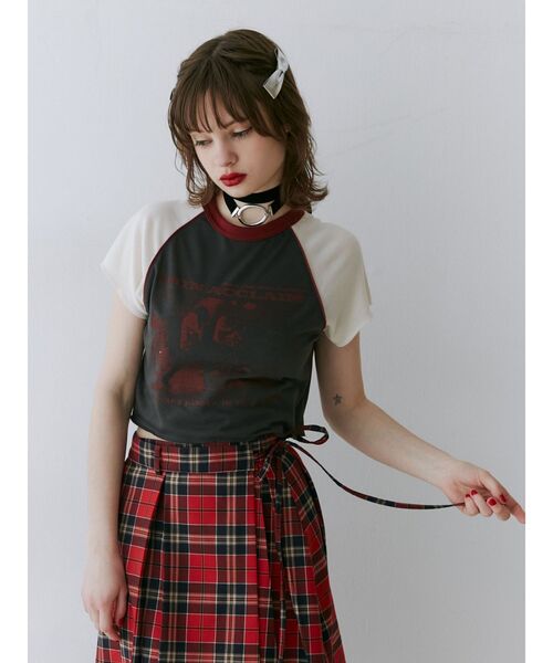 jouetie（ジュエティ）の「ラグランフィットTシャツ（Tシャツ/カットソー・レディース・ブラック/イエロー/アイボリー・MEDIUM）」の16枚目の写真