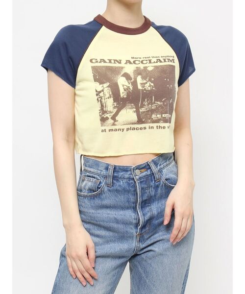 jouetie（ジュエティ）の「ラグランフィットTシャツ（Tシャツ/カットソー・レディース・ブラック/イエロー/アイボリー・MEDIUM）」の21枚目の写真