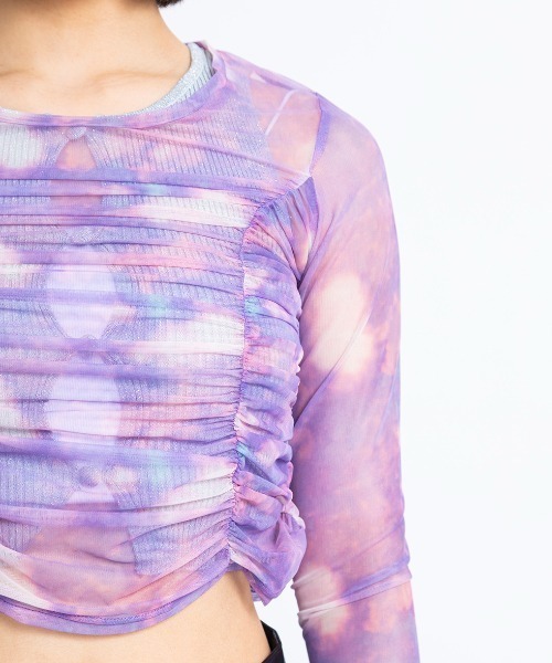 ANNA SUI NYC(アナ スイ エヌ ワイ シー)の「ANNA SUI NYC ギャザー シアー トップス 【SP】(Tシャツ/カットソー・レディース・パープル/イエロー・FREE)」の12枚目の写真