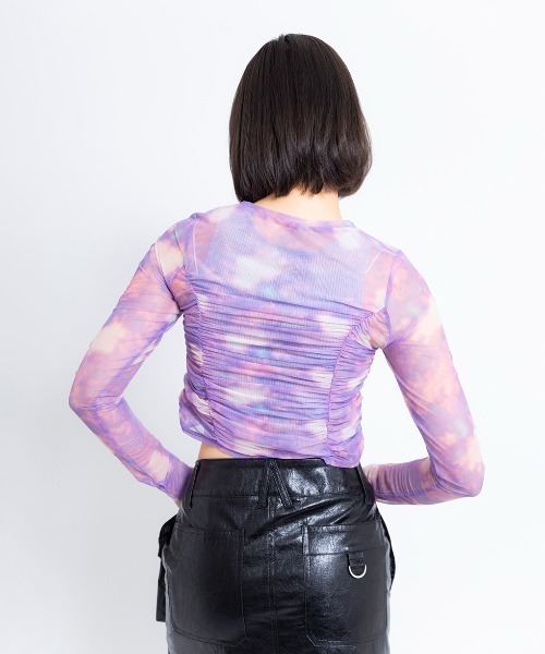 ANNA SUI NYC(アナ スイ エヌ ワイ シー)の「ANNA SUI NYC ギャザー シアー トップス 【SP】(Tシャツ/カットソー・レディース・パープル/イエロー・FREE)」の10枚目の写真