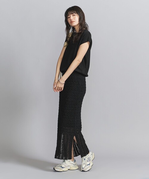 BEAUTY&YOUTH UNITED ARROWS（ビューティーアンドユースユナイテッドアローズ）の「フレンチスリーブ ニットプルオーバー -ウォッシャブル-（ニット/セーター・レディース・オレンジ/ブラック/オフホワイト/ダークブラウン・FREE）」の13枚目の写真