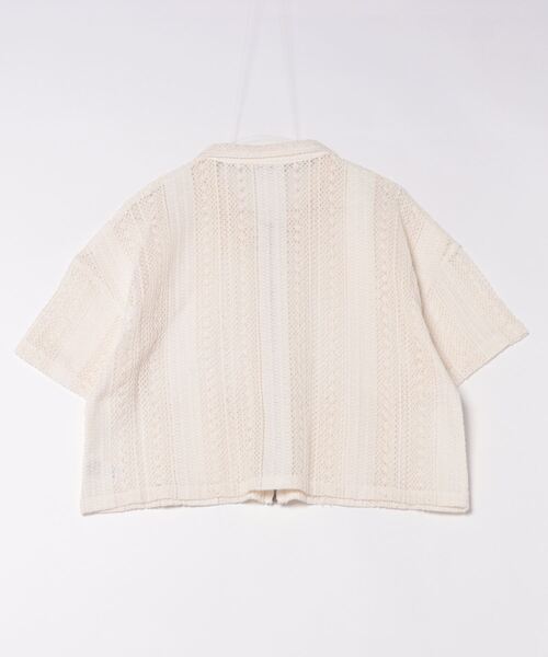 DOUBLE NAME(ダブルネーム)の「レースZIP半袖シャツジャケット(その他アウター・レディース・ブラック/オフホワイト/ブルー・FREE)」の7枚目の写真