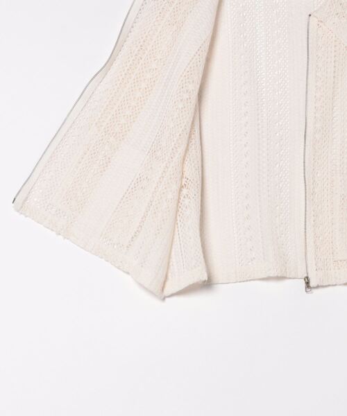 DOUBLE NAME(ダブルネーム)の「レースZIP半袖シャツジャケット(その他アウター・レディース・ブラック/オフホワイト/ブルー・FREE)」の8枚目の写真