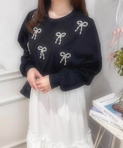 apres jour(アプレジュール)の「French girly collection パールリボンロンT【ZOZOTOWN限定アイテム】(Tシャツ/カットソー・レディース・オフホワイト/ブラック/ライトピンク・X-LARGE/フリー)」の22枚目の写真