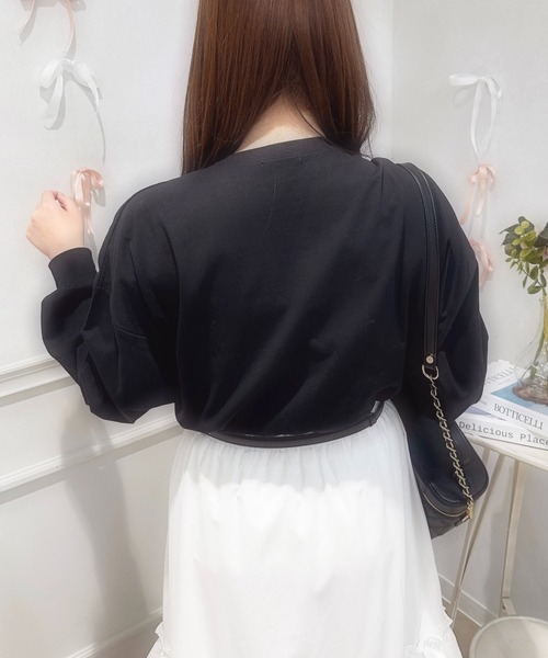 apres jour(アプレジュール)の「French girly collection パールリボンロンT【ZOZOTOWN限定アイテム】(Tシャツ/カットソー・レディース・オフホワイト/ブラック/ライトピンク・X-LARGE/フリー)」の14枚目の写真
