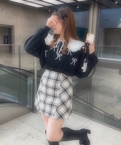 apres jour(アプレジュール)の「French girly collection パールリボンロンT【ZOZOTOWN限定アイテム】(Tシャツ/カットソー・レディース・オフホワイト/ブラック/ライトピンク・X-LARGE/フリー)」の20枚目の写真
